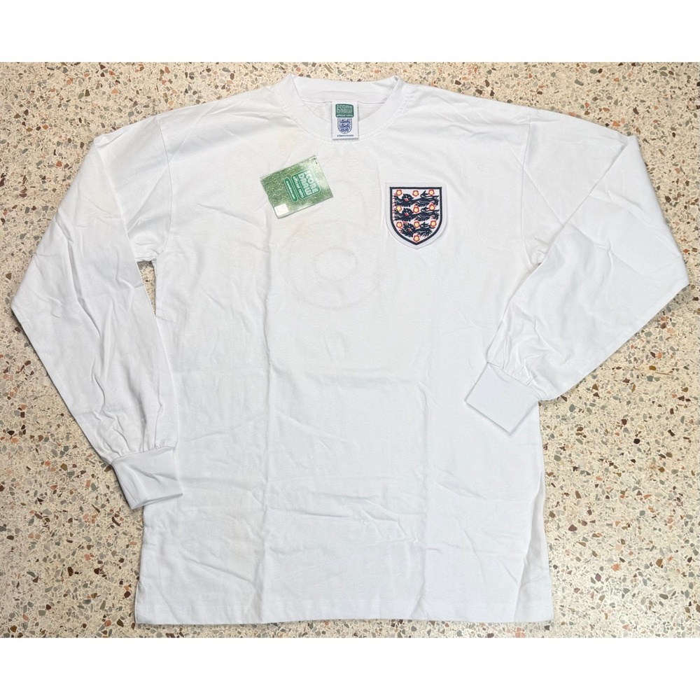 Score Draw Official Retro England 1966 World Cup Finals Home Jersey Size Large